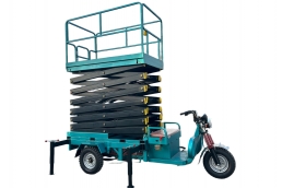 Electric car mounted scissor lift platform